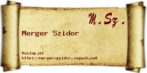 Merger Szidor névjegykártya